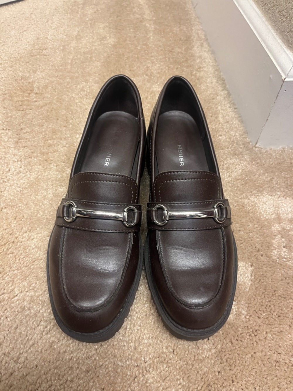 Marc Fisher Dark Brown Leather Bit Loafers